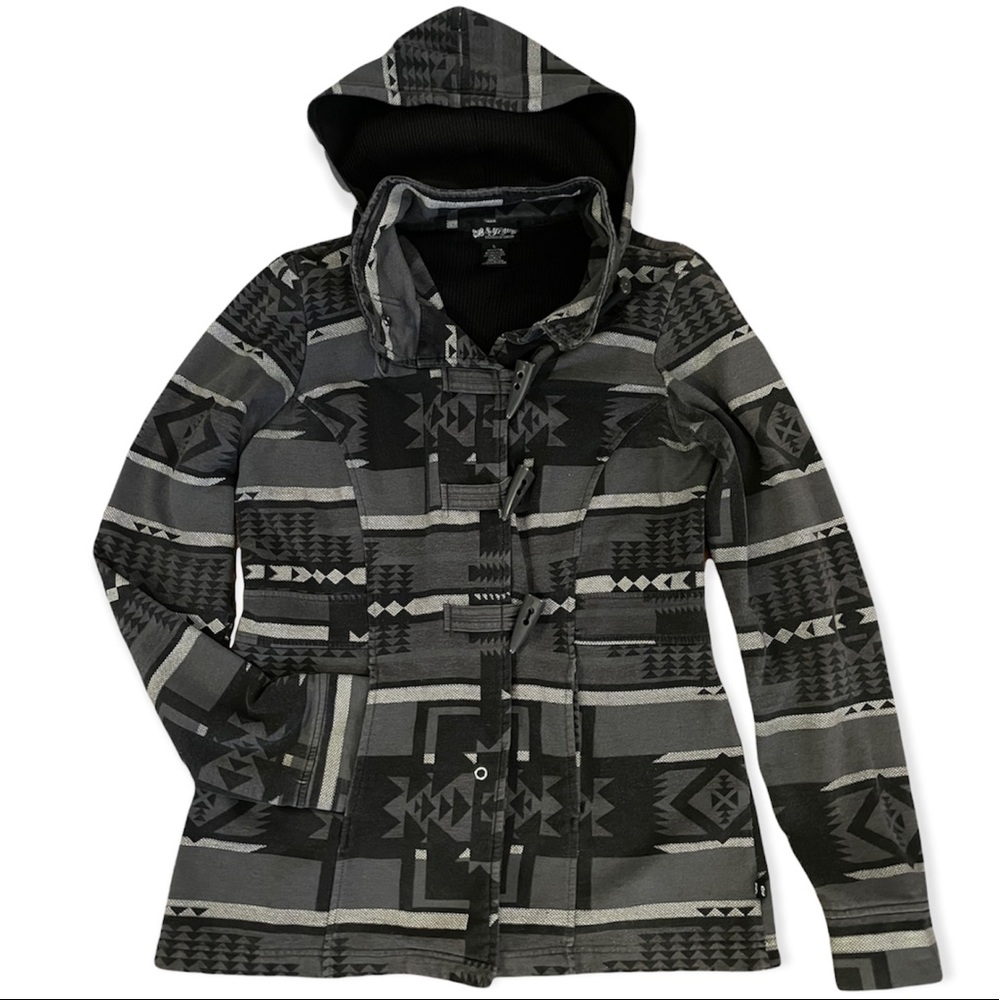 Southwest print sweater coat